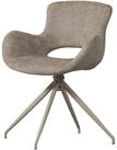 WOOOD Stuhl Eliva 2er-Set grober Samt in Sand &ndash; drehbar mit Metallgestell,...