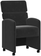 vidaXL Esszimmerstuhl Esszimmerst&uuml;hle mit Rollen 2 pcs Schwarz 58 x 65 x 98 cm...