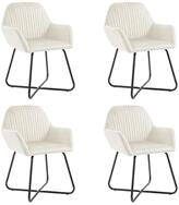 vidaXL Esszimmerstuhl Esszimmerst&uuml;hle 4 Stk. Creme Samt (4 St)