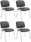 CLP Besucherstuhl Ken Chrom Kunstleder (4er Set, 4 St), Gepolsterter Sitz