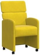 vidaXL Esszimmerstuhl Esszimmerst&uuml;hle mit Rollen 2 pcs Gelb 58 x 65 x 98 cm...