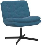 vidaXL Stuhl Drehender Entspannungsstuhl Blau 63 x 75 x 76 cm Samt (1 St)