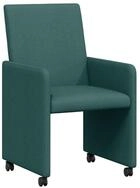 vidaXL Esszimmerstuhl Esszimmerst&uuml;hle mit Rollen 2 pcs Dunkelgr&uuml;n 57 x 66 x...