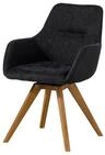 Massivmoebel24 Polsterstuhl TACOMA (schwarz 100% Polyester Massivholz), 56 x 87...
