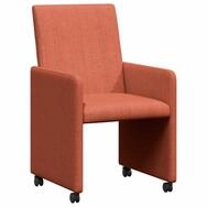 vidaXL Esszimmerstuhl Esszimmerst&uuml;hle mit Rollen 2 pcs Rot orange 57 x 66 x 94...