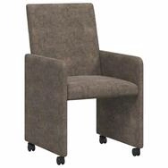 vidaXL Esszimmerstuhl Esszimmerst&uuml;hle mit Rollen 2 pcs Dunkelgrau 57 x 66 x 94...