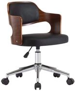 vidaXL Esszimmerstuhl Esszimmerstuhl Drehbar Schwarz Bugholz und Kunstleder (1...