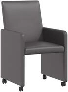 vidaXL Esszimmerstuhl Esszimmerst&uuml;hle mit Rollen 2 pcs Grau 57 x 66 x 94 cm (2 St)