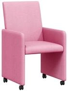 vidaXL Esszimmerstuhl Esszimmerst&uuml;hle mit Rollen 2 pcs Rosa 57 x 66 x 94 cm...