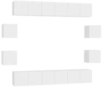 vidaXL TV-Schrank 10-tlg. TV-Schrank-Set Wei&szlig; Holzwerkstoff (1-St)
