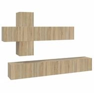 vidaXL TV-Wand, 7-tlg. TV-Schrank-Set Sonoma-Eiche Holzwerkstoff