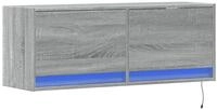 vidaXL TV-Wand TV-Wandschrank mit LED-Beleuchtung Grau Sonoma 100x31x35 cm,...