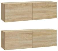 vidaXL TV-Schrank TV-Wandschr&auml;nke 2 Stk. Sonoma-Eiche 100x30x30 cm...