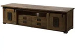 Massivmoebel24 TV-Board RAILWAY (Massivholz), Mango 200x55x55 braun lackiert...