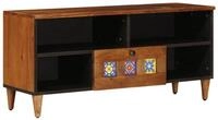 vidaXL TV-Schrank TV-Schr&auml;nk mit Regal Walnuss 100 x 33 x 46 cm Massivholz...