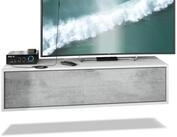 Vladon Lowboard Lana 1200 (TV-Kommode, mit Klappe dahinter 3 F&auml;cher), Wei&szlig;