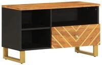 vidaXL TV-Schrank TV-Schrank Braun und Schwarz 80x33,5x46 cm Massivholz (1-St)