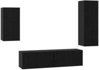 vidaXL TV-Schrank TV-Schrankset 4 pcs Schwarz Eichen-Optik Holzwerkstoff (4-St)