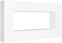 vidaXL TV-Wand, 8-tlg. TV-Schrank-Set Wei&szlig; Holzwerkstoff