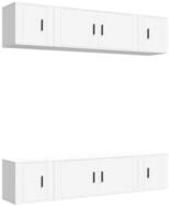vidaXL TV-Schrank 6-tlg. TV-Schrank-Set Wei&szlig; Holzwerkstoff (6-St)