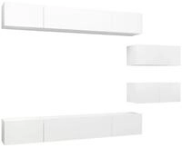 vidaXL TV-Schrank 6-tlg. TV-Schrank-Set Wei&szlig; Holzwerkstoff (6-St)