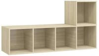 vidaXL TV-Schrank 2-tlg. TV-Schrank-Set Sonoma-Eiche Holzwerkstoff (1-St)