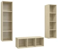 vidaXL TV-Schrank 3-tlg. TV-Schrank-Set Sonoma-Eiche Holzwerkstoff (1-St)