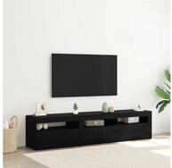 vidaXL TV-Schrank TV-Schr&auml;nk 2 pcs Schwarz Eichen-Optik 180 x 35 x 40 cm