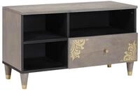 vidaXL TV-Schrank TV-Schr&auml;nk mit Schubladen Grau 80 x 33 x 46 cm Massivholz...