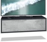 Vladon Lowboard Lana 1000 (TV-Kommode, mit Klappe), Schwarz matt/Beton Oxid...