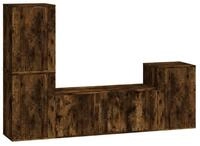 vidaXL TV-Schrank 4-tlg. TV-Schrank-Set R&auml;uchereiche Holzwerkstoff (4-St)