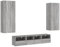vidaXL TV-Wand 5-tlg. Wohnwand Grau Sonoma Holzwerkstoff, (1-St)