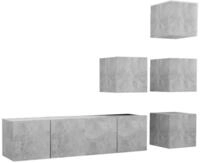 vidaXL TV-Schrank 6-tlg. TV-Schrank-Set Betongrau Holzwerkstoff (6-St)