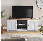 IDIMEX Lowboard BOLTON, TV Schwarz mit 2 T&uuml;ren aus Massivholz mit Muschelgriff