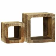 vidaXL Beistelltisch TV-Einheiten 2 pcs Braun 36 x 30 x 36 cm Massivholz (2-St)