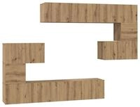 vidaXL TV-Schrank TV-Schrankset Wandmontiert 8 pcs Artisan-Eiche Holzwerkstoff...