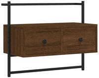 vidaXL TV-Wand TV-Wandschrank Braun Eiche 60,5x30x51 cm Holzwerkstoff, (1-St)