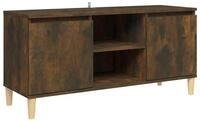 vidaXL TV-Schrank NA TV-Schrank mit Massivholz-Beinen R&auml;uchereiche 103,5x35x50...