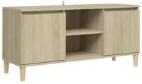 vidaXL TV-Schrank NA TV-Schrank mit Massivholz-Beinen Sonoma Eiche 103,5x35x50...