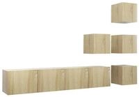 vidaXL TV-Schrank 6-tlg. TV-Schrank-Set Sonoma-Eiche Holzwerkstoff (6-St)