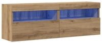 vidaXL TV-Wand TV-Wandschrank mit LED 2 pcs Artisan-Eiche 60 x 30 x 40 cm,...