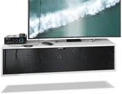 Vladon Lowboard Lana 1200 (TV-Kommode, mit Klappe dahinter 3 F&auml;cher), Wei&szlig;