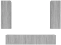 vidaXL TV-Schrank 4-tlg. TV-Schrank-Set Grau Sonoma Holzwerkstoff (4-St)