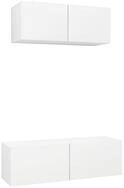 vidaXL TV-Schrank 2-tlg. TV-Board-Set Wei&szlig; Holzwerkstoff