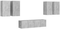 vidaXL TV-Schrank 6-tlg. TV-Schrank-Set Betongrau Holzwerkstoff (6-St)