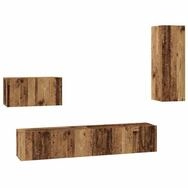 vidaXL TV-Schrank Wand-TV-Schrank Wandmontiert 4 pcs Altholz Holzwerkstoff...