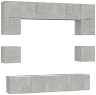 vidaXL TV-Schrank 8-tlg. TV-Schrank-Set Betongrau Holzwerkstoff (8-St)