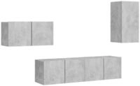 vidaXL TV-Schrank 4-tlg. TV-Schrank-Set Betongrau Holzwerkstoff (1-St)