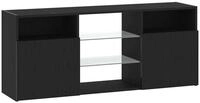 vidaXL TV-Schrank TV-Schrank mit LED-Leuchten Schwarz Eichen-Optik 120x30x50 cm