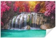 Wallarena Fototapete Wasserfall Wald - Mehrfarbig - Modern - Vlies - Wohnzimmer,